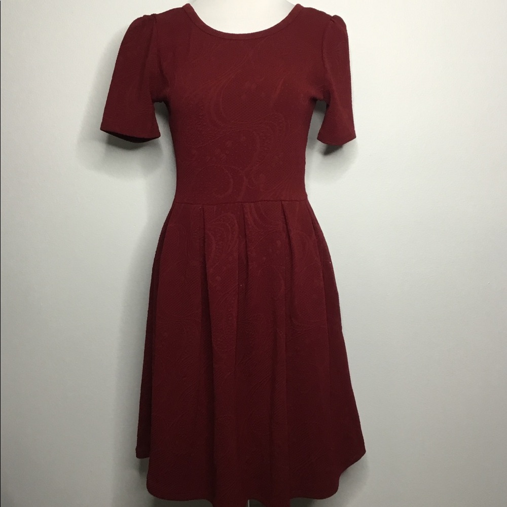Deep Red Fit and Flare Dress